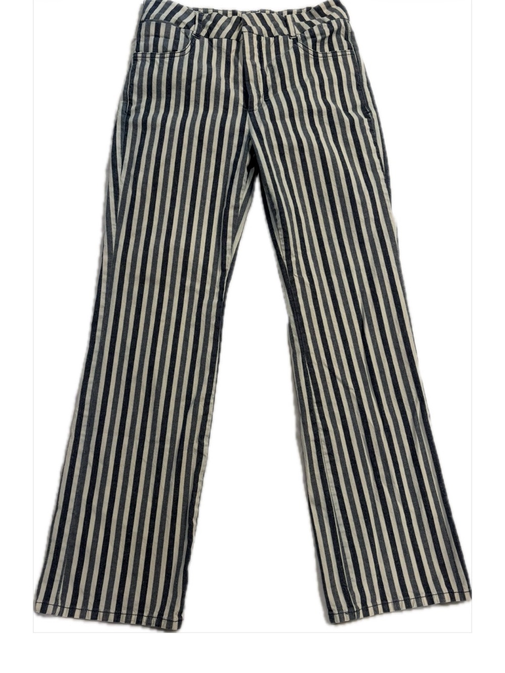 Anthropologie Two-Tone Blue and White Vertical Stripe Trousers SZ. 28, 29” Insea